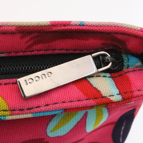 GUCCI Floral Pouch Nylon Pink Auth fm1065 - Picture 8 of 16